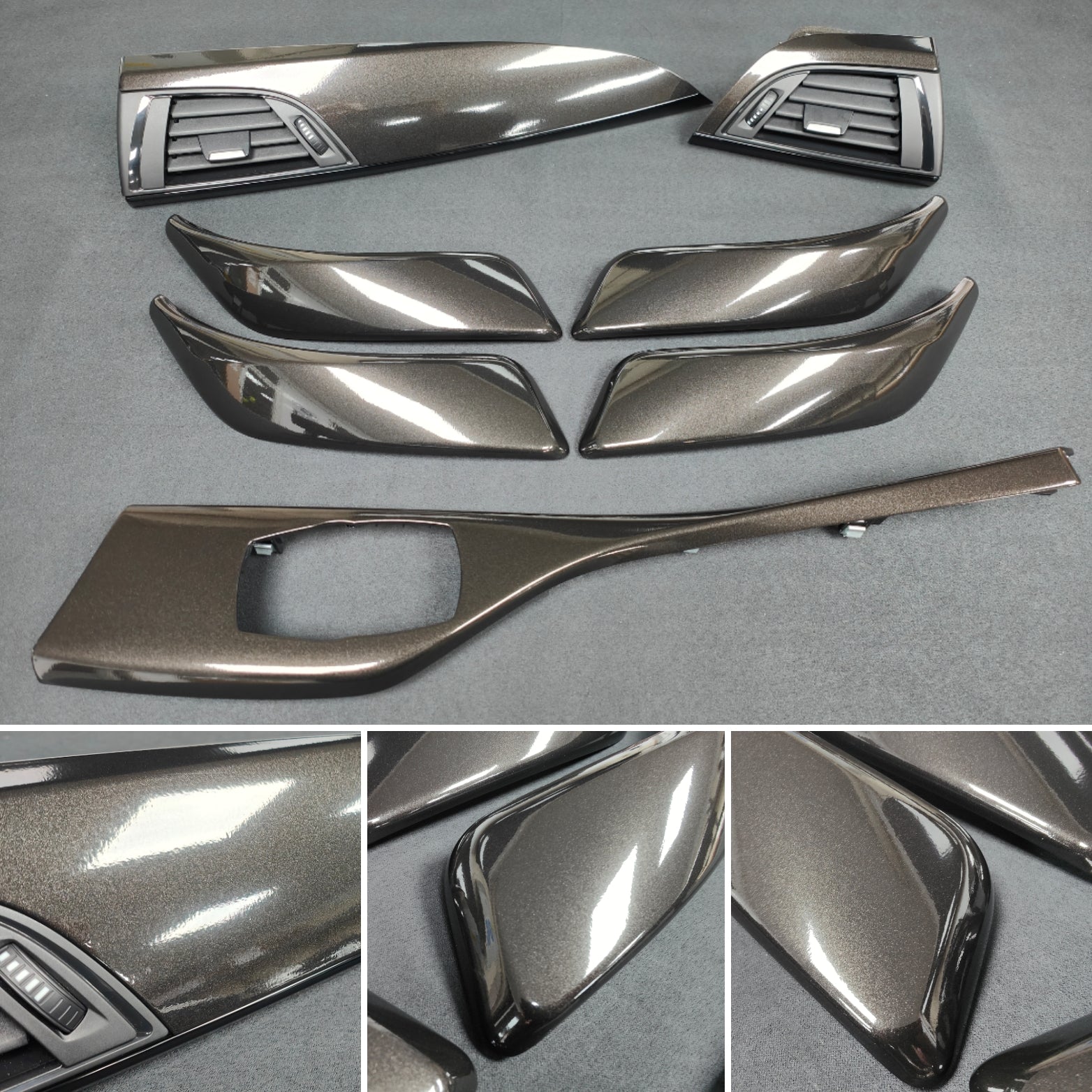 BMW F20 F21 F22 INTERIOR TRIM SET - METALLIC BLACK / GLOSS BLACK ACCENT (#16)